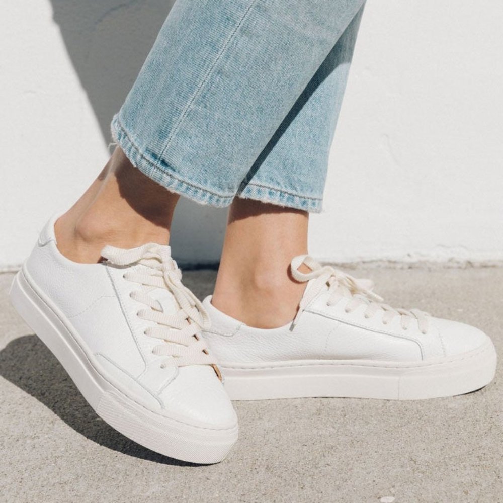 SOLUDOS - IBIZA PLATFORM LEATHER SNEAKERS - 6.5 US